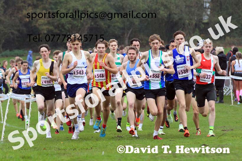 Junior Men, 2022 National Cross Country Relays, Berry Hill Park, Mansfield.  Photo: David T. Hewitson/Sports for All Pics